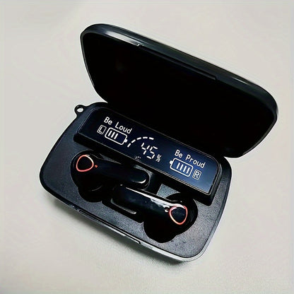True Wireless In-Ear Headphones with LED Display, Noise Cancellation, Touch Controls, USB Charging, Lithium Battery - Rechargeable, Wireless, Volume Control, Wake-Up Motion Theater, Portable Headphone Case, Portable Headphone