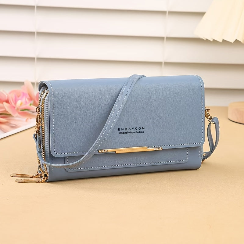 Women'S Shoulder Bag, New Multifunctional Wallet for Women, Zip Closure, Detachable Shoulder Strap, Can Be Used As a Shoulder Or Crossbody Bag, Medium-Length Clutch, Phone Bag, Coin Purse, with 3 Card Slots + Phone Compartmen