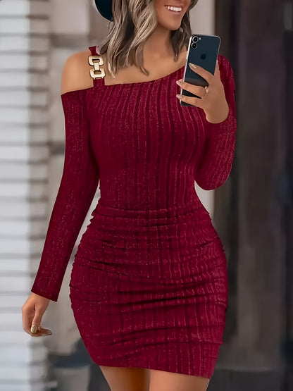 New Autumn-Winter Sexy Off-Shoulder Hip-Hugging Dress