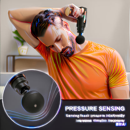 4-Head Interchangeable Massage Gun, 6 Adjustable Levels, LCD Display, Low Noise, USB Rechargeable, Perfect Holiday Gift!