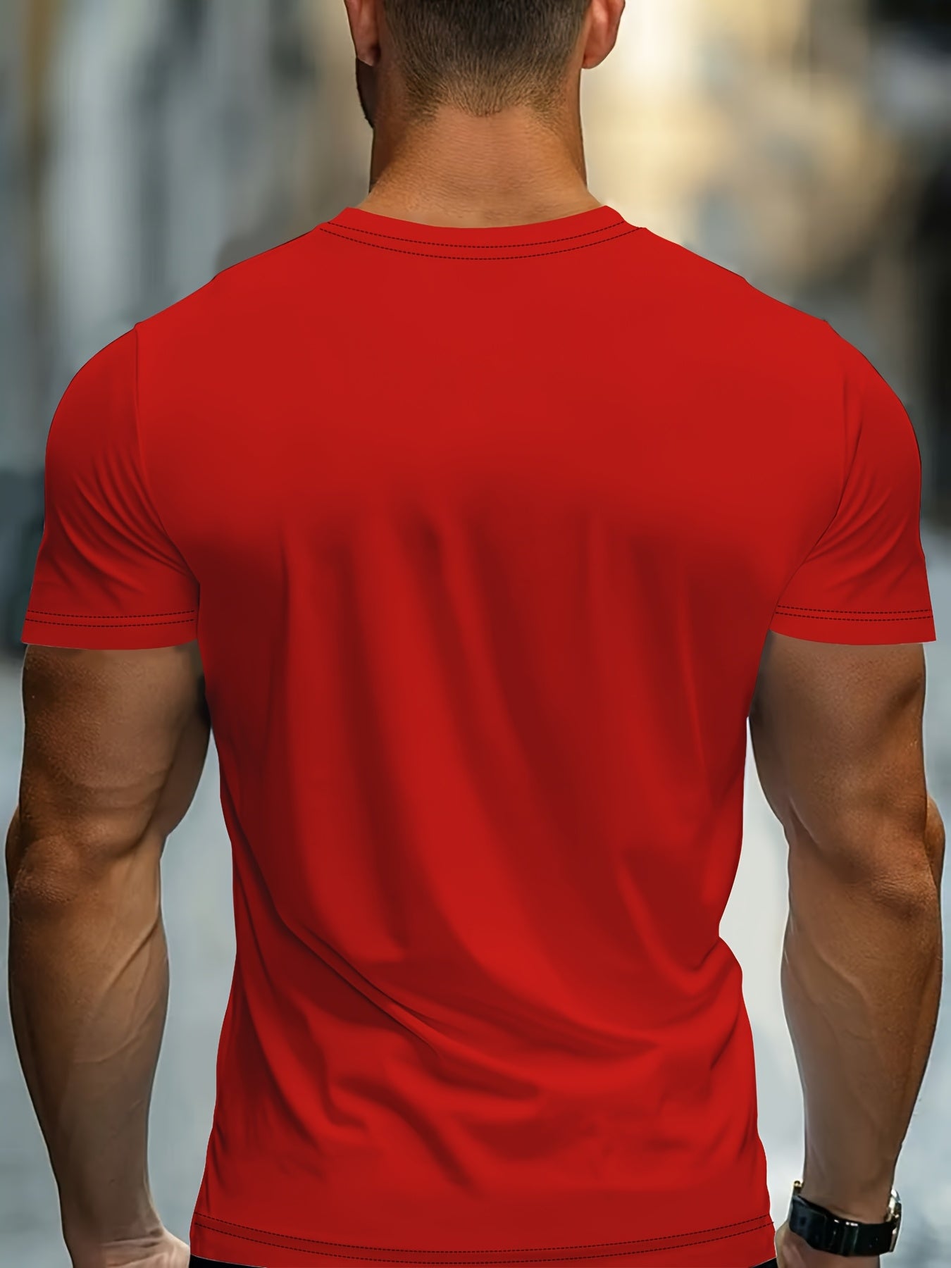 Men'S Bold Black Graphic T-Shirt - Lightweight Everyday Casual Tee for Sports  Formal Events - Breathable Round Neck Shirt - Easy-Care Everyday Essential Top, Sports Friendly Apparel, Modern Casualwear, Comfortable Fit, Stre