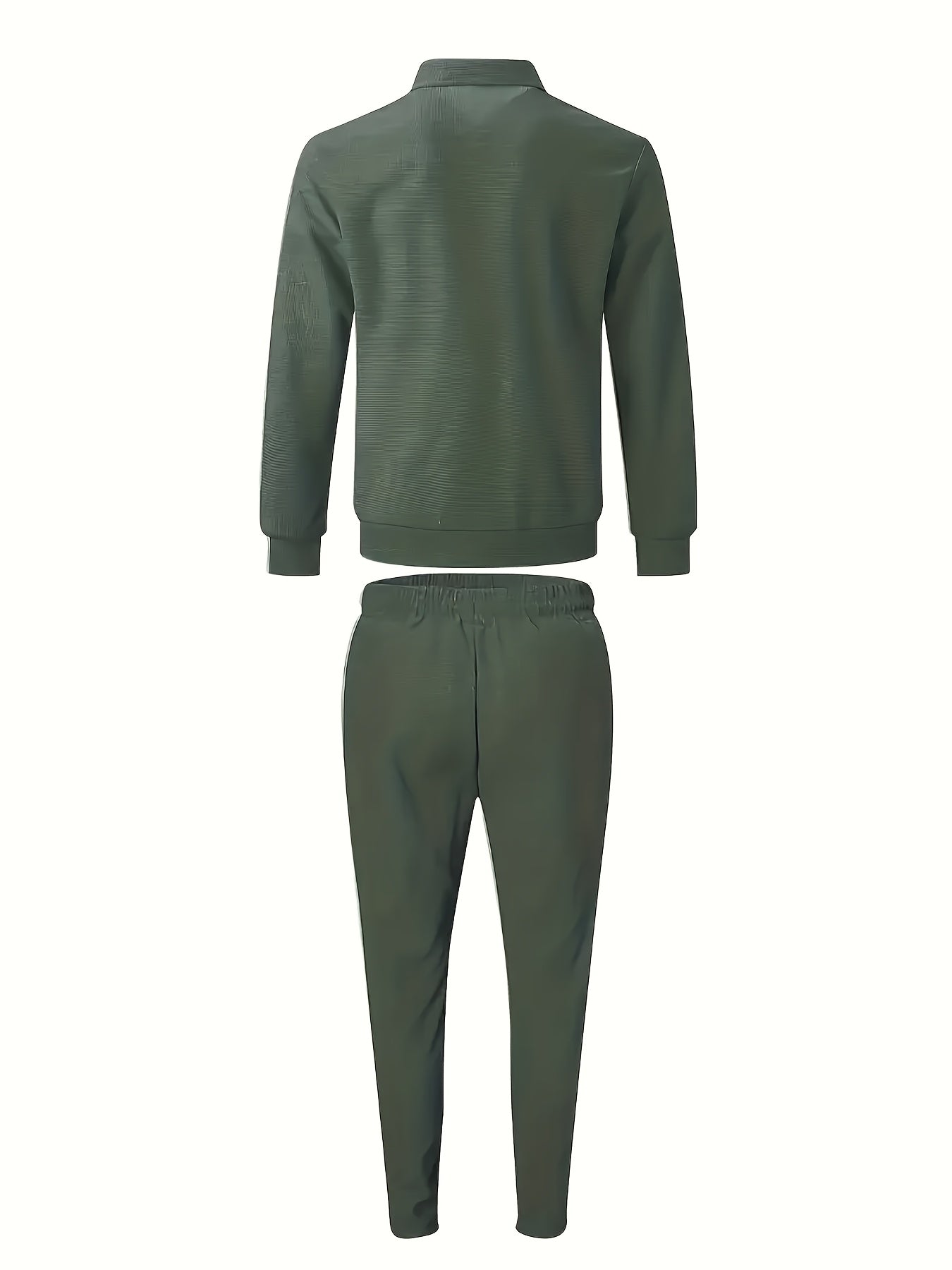 Men's Casual 3-Piece Knit Set with Zipper Jacket & Drawstring Pants
