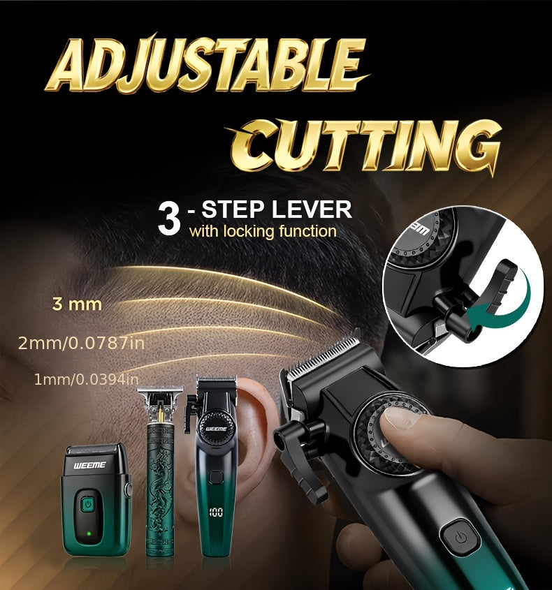 WEEME 3pcs professional Men's hair clipper set, easy to operate, comes with an electric razor, multi-functional hair trimmer for trimming hair and beard, suitable for both home use and barber shops, an excellent gift for frie