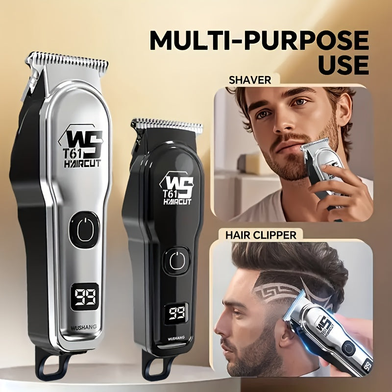 1 Men's Wireless Hair Clipper & Beard Trimmer with LCD Display, Professional USB Rechargeable Grooming Kit - Durble and Portatile for Father' Day/Birthday or Holiday Presents - ayq