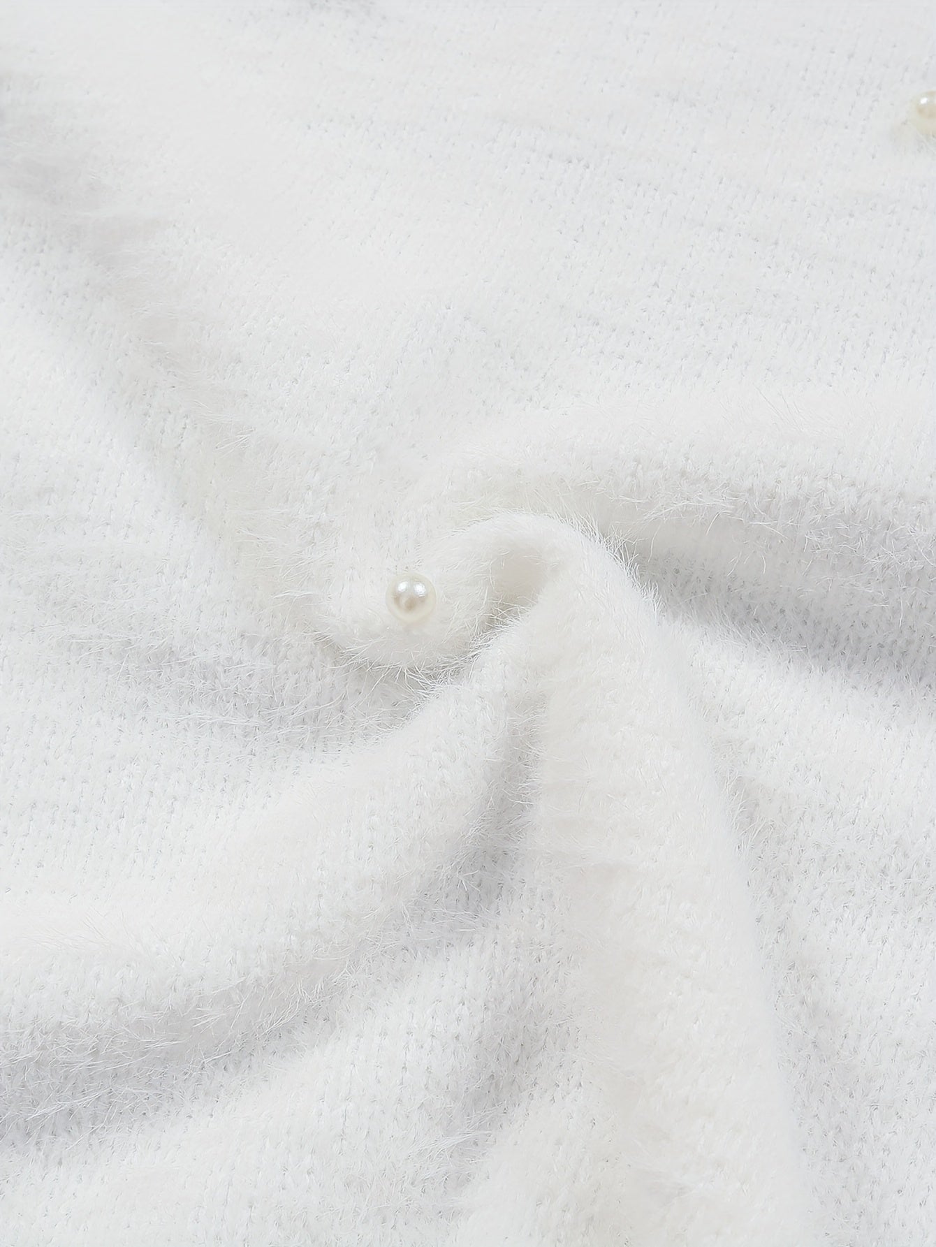 Plus Size - Women'S Cozy Yellow V-Neck Sweater with Pearl Buttons & Fleece-Lined Cuffs - Asymmetrical Hem, Geometric Pattern, Casual Winter Pullover for Casual Attire, Winter Apparel | Vneck Sweater | Pearl Button Details, Sw