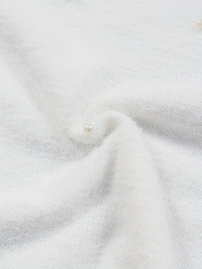 Plus Size - Women'S Cozy Yellow V-Neck Sweater with Pearl Buttons & Fleece-Lined Cuffs - Asymmetrical Hem, Geometric Pattern, Casual Winter Pullover for Casual Attire, Winter Apparel | Vneck Sweater | Pearl Button Details, Sw