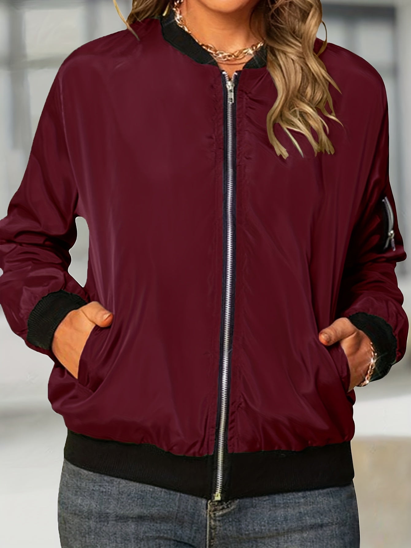 Women's Casual Windproof Jacket for Spring and Fall
