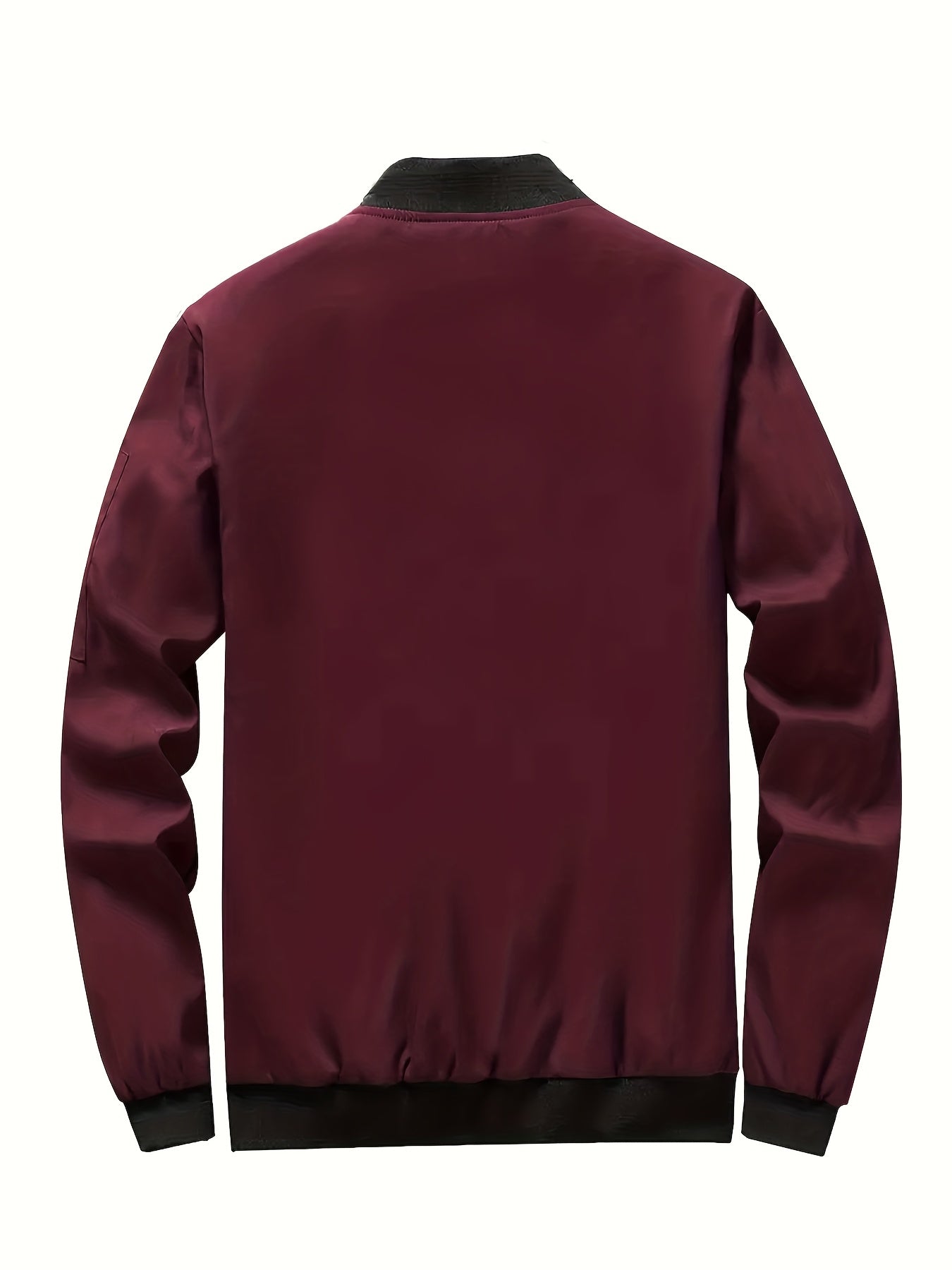 Men's Baseball Jacket - All-Season Zip-Up Coat with Zippered Pockets, Machine Washable Outerwear for Casual & Formal Events - Navy Jacket, Sleek Appearance