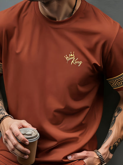 Men's Casual Summer Crew Neck Short Sleeve and Shorts Set