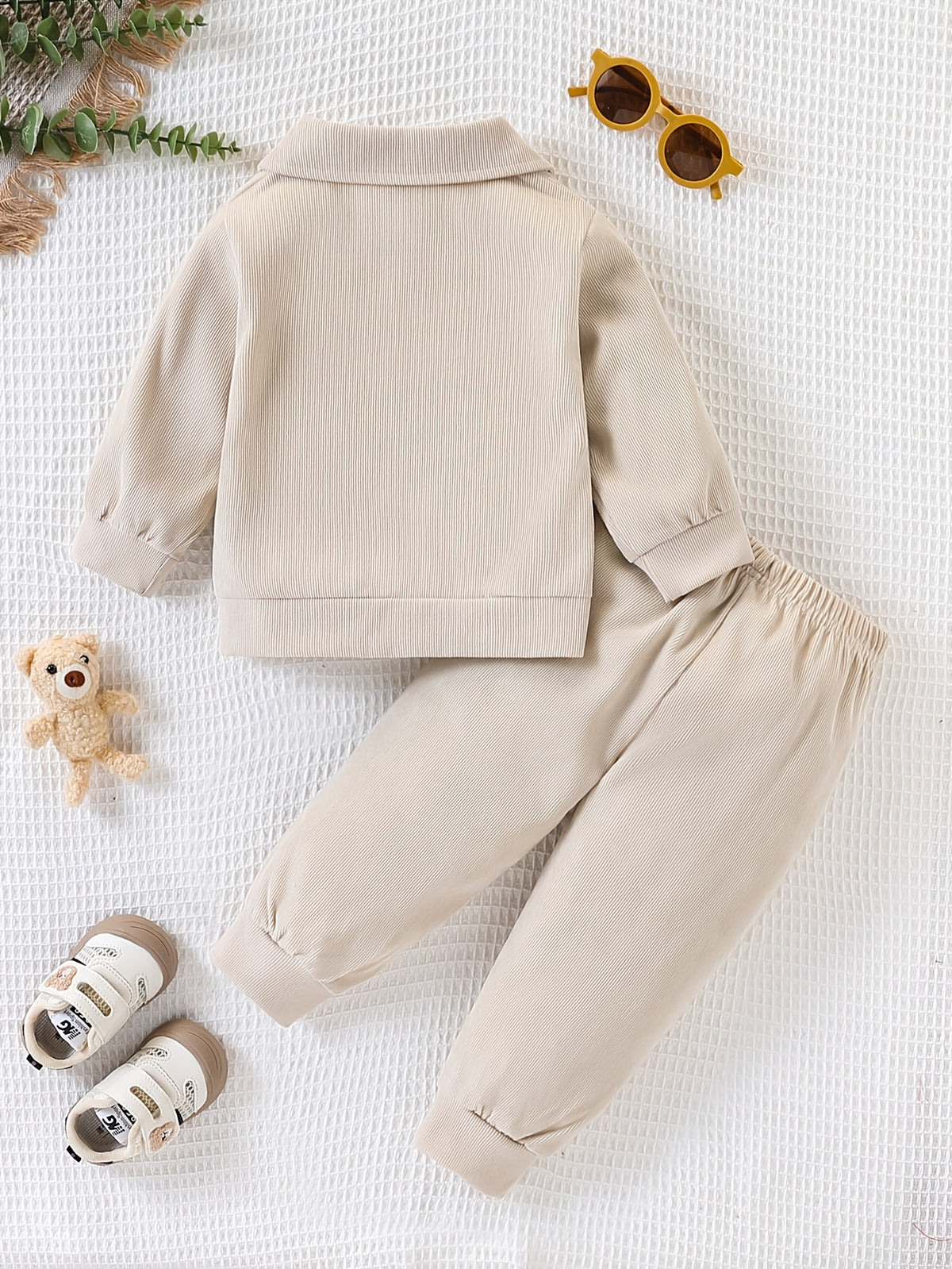Toddler Boys' Corduroy Shirt Jacket and Pants Set for Spring/Fall - ayq