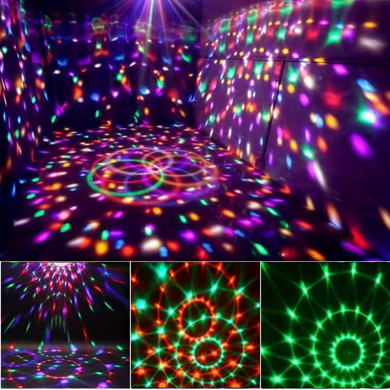 1pc brings parties to life with sound-activated RGB disco ball lights, perfect for house parties, bars, karaoke, weddings and more(without remote control)