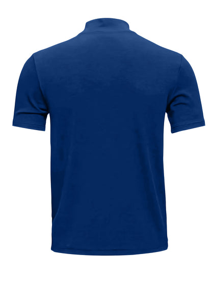 Men's High-Neck Short-Sleeve T-Shirt for Spring and Summer - Fashionable, Comfortable, and Essential for Casual Wear - ayq