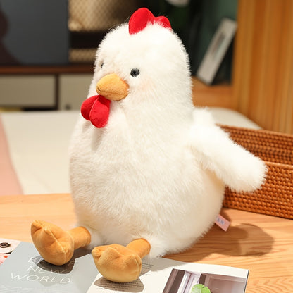 30Cm/11.81In Cute Chicken Plush Toy Soft Stuffed Animal Realistic Rooster Doll Comfortable Home Decor Plush Gift for Birthdays And Christmas