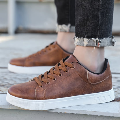 Men's Solid Color Casual Lace-Up Loafers for All Seasons