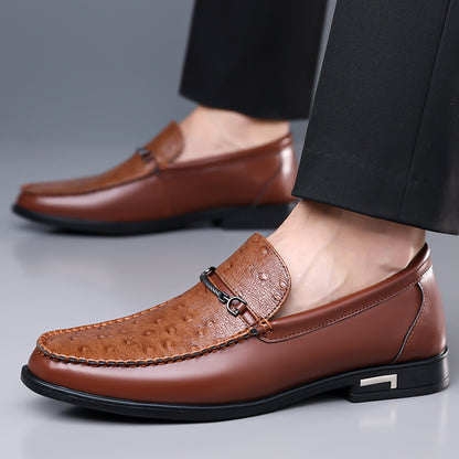 Men’s Plus Size Breathable PU Business Casual Loafers
