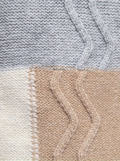 Men'S Colorful Jacquard Pullover Sweater with a Round Neck for Autumn And Winter