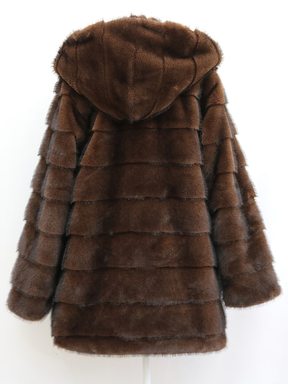 Women'S Elegant Luxury Winter Coat - Long Formal & casual Outerwear, Non-Stretchy Cold Weather Jacket for Parties, Office, Everyday - Elegant Women'S Outerwear, Party Wear, Sophisticated Design, Plush Texture, Stylish Winterw