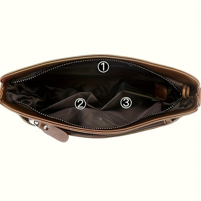 1pc Large Capacity Men'S Shoulder Bag - Adjustable Crossbody Sling with Multiple Compartments, Brown Business  Casual Bag for Work, Travel, Everyday Use - Unique Gift for Him, Birthday, Christmas, Work Shoulder Bag, Sophisti