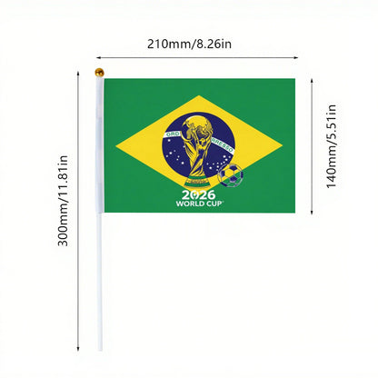 FIFA 2026 World Cup Handheld Flag with Trophy & Soccer Design