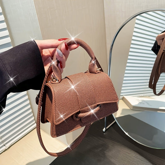 Solid Color PU Mini Fashion Versatile Niche Handbag, Stylish And Easy, Trendy for Commuting And Outings, Women'S Shoulder Crossbody Bag