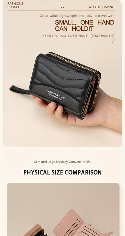New Women's Fashion Minimalist Foldable Coin Purse with Clasp Design, Large Capacity, 6 Colors Available
