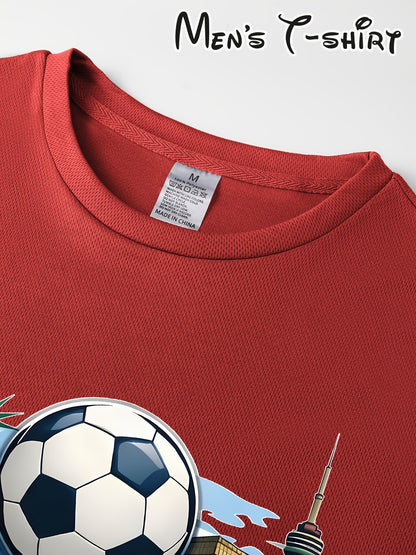 Men's 2026 World Cup Casual Landmark Print Polyester T-Shirt