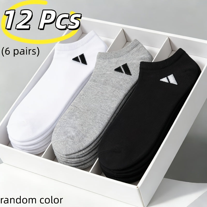 Unisex Invisible Sports Socks 3 or 6 Pairs Moisture-Wicking