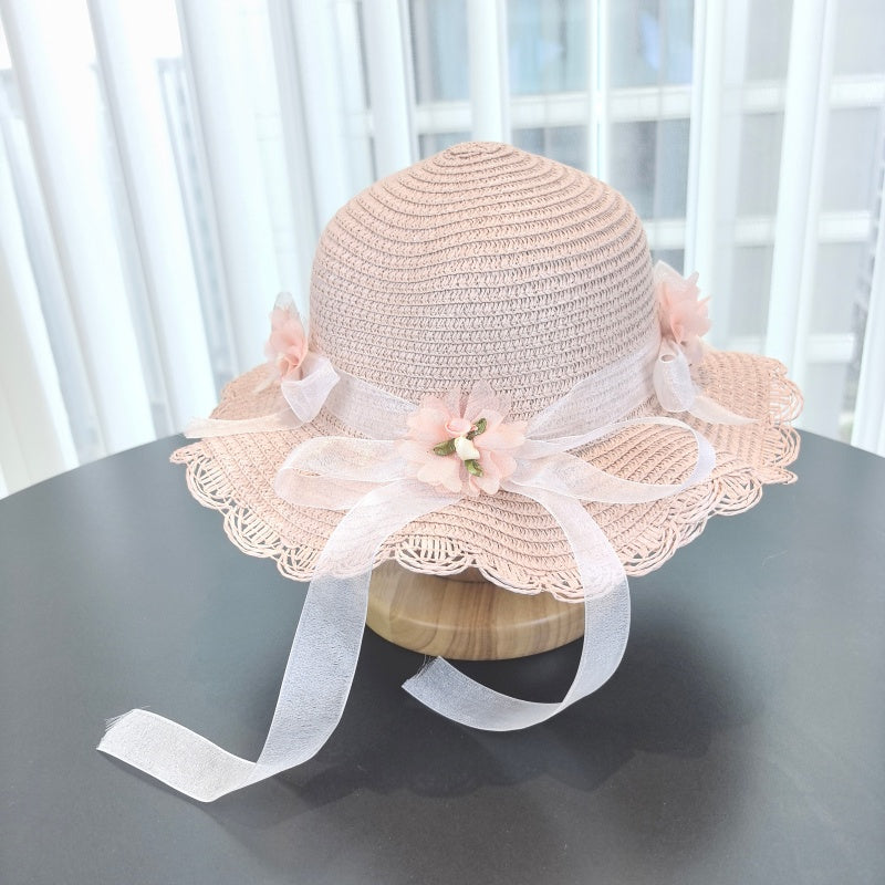 Foldable Solid Color Straw Bucket Hat for Outdoor Hiking & Travel