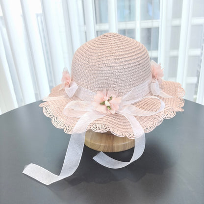 Foldable Solid Color Straw Bucket Hat for Outdoor Hiking & Travel