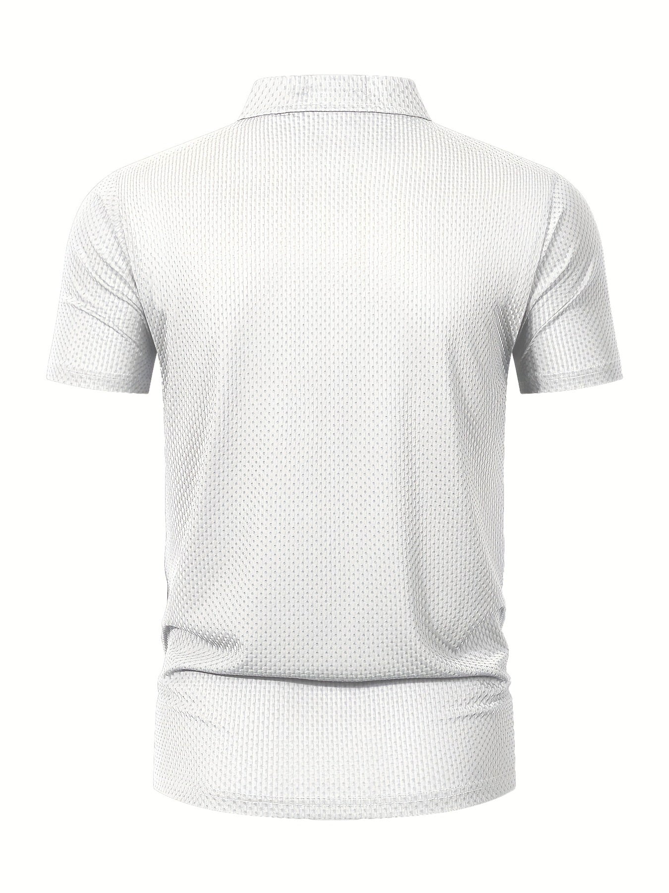 Men'S Summer Short Sleeve Polo Shirt, Soft Logo Fabric, Breathable Lightweight Casual Business Casual, Geometric Pattern, Lapel Collar, Medium Stretch, Regular Fit, Button Detail, Outdoor and Office Wear, Comfortable Everyday - ayq