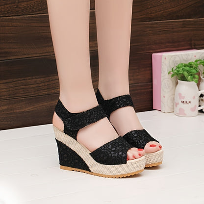 Women'S Elegant Lace Platform Sandals - Beige, Round Toe, High Heel, Hook  Loop Closure, Synthetic Insole  Upper, Rubber Sole, Perfect for Formal Events, Formal Footwear   Laceup Sandals   Platform Heel Sandals