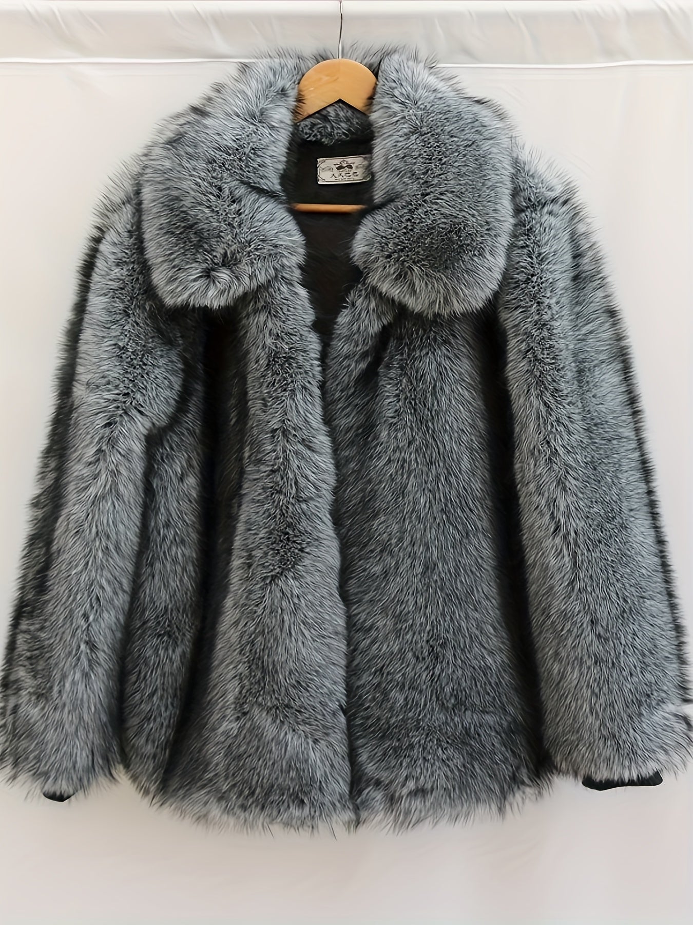 Men'S Faux Fur Coat with Imitation Fur Lining, Square Neck Zipper Short Winter Windproof Warm Loose Casual Jacket for Young Style