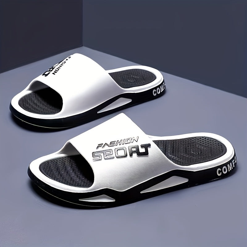Trendy Oversized Flat Slippers for Home, Bathroom, And Indoor Use; Lightweight Soft-Soled Suitable for Outdoor Sports And Comfortable Beach Outings. - ayq