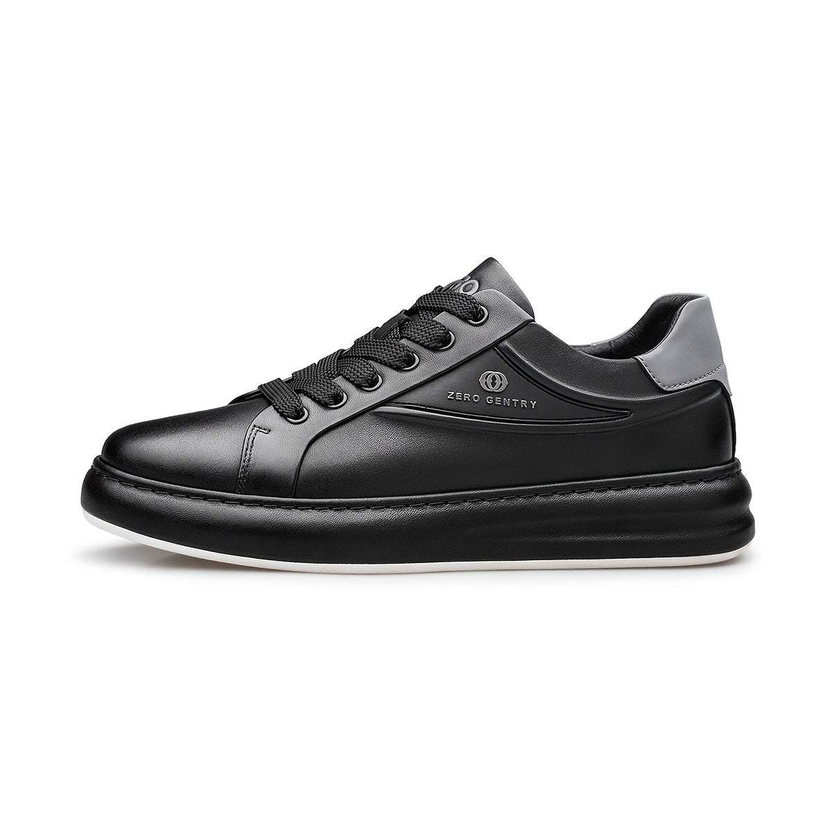 ZRO Zero Degree Men's Black Leather Casual Skate Sneakers