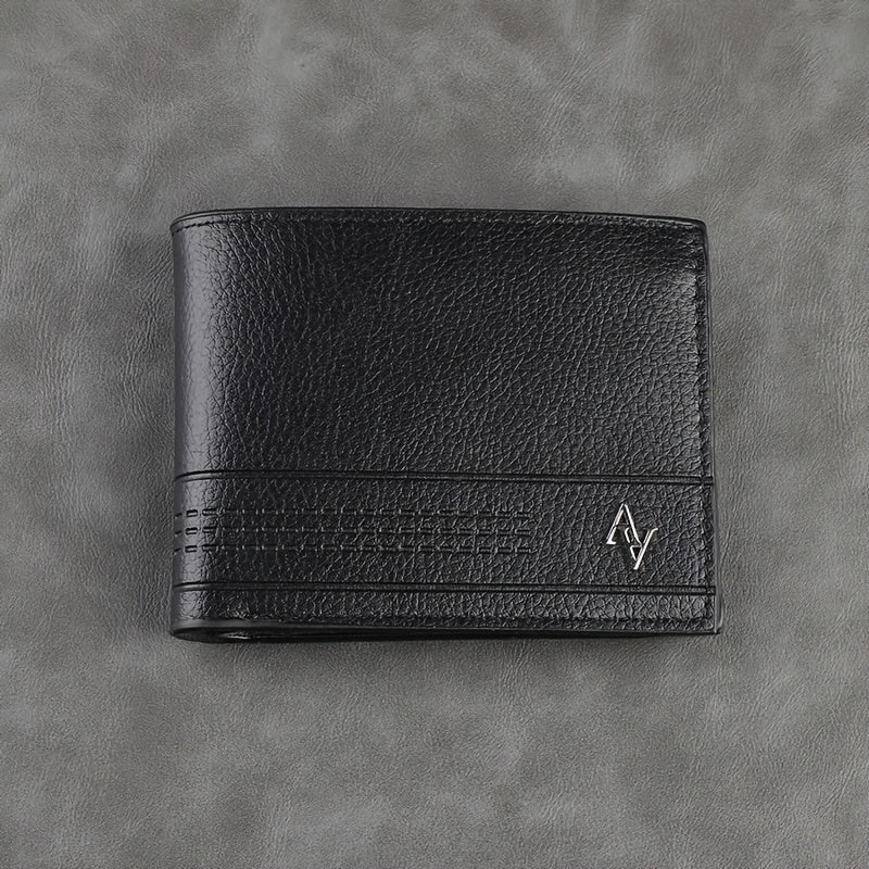 Men'S Large Capacity Lightweight Wallet - Business Casual & Everyday Use with Golden-Tone Hardware, Multiple Card Slots, Cash Pocket & ID Window - Durable Synthetic