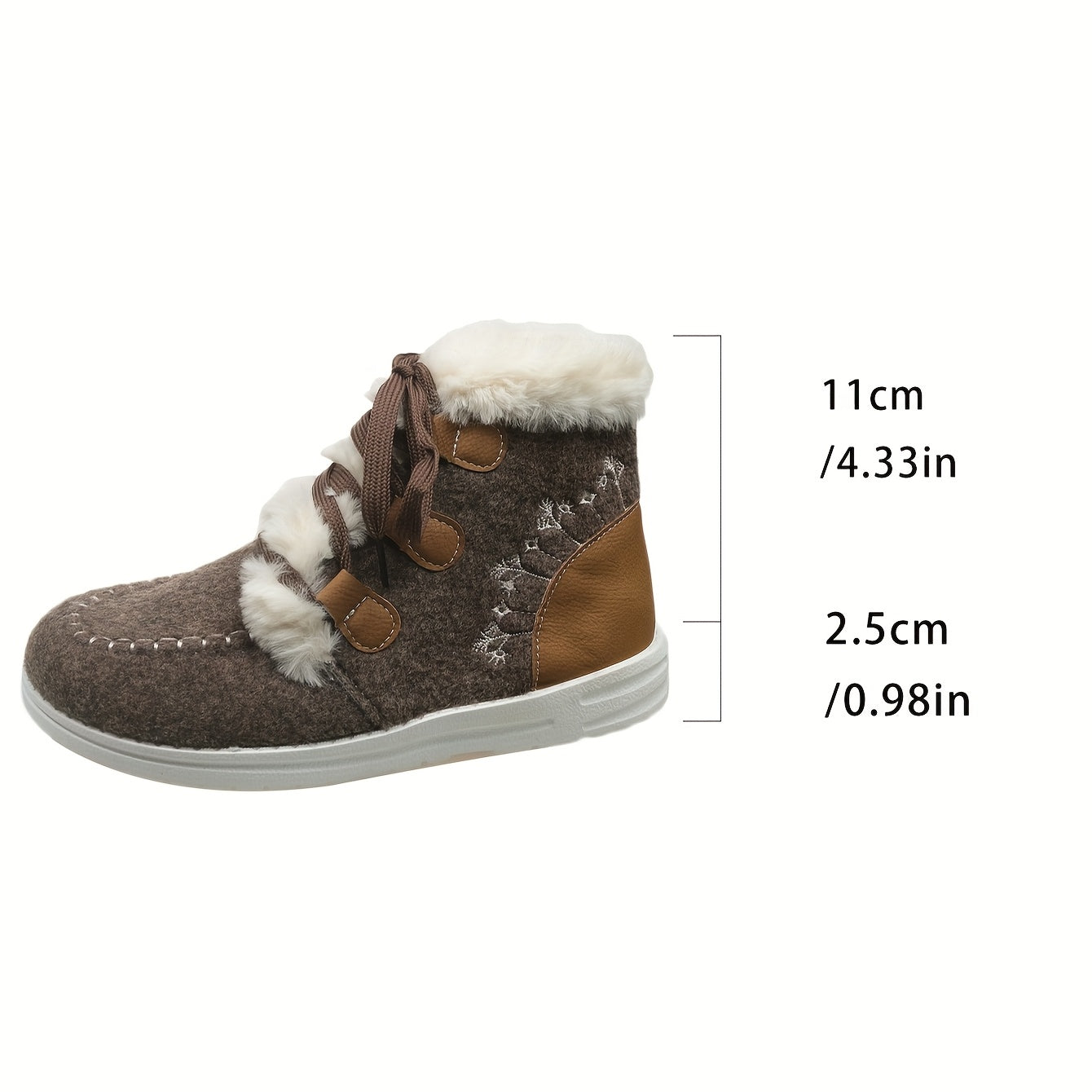 New Autumn-Winter Plush Lace-Up High Top Women's Snow Boots, Fashionable Warm Short Ankle Shoes, Trendy Versatile Comfortable Thermal Low Cut Winter Footwear
