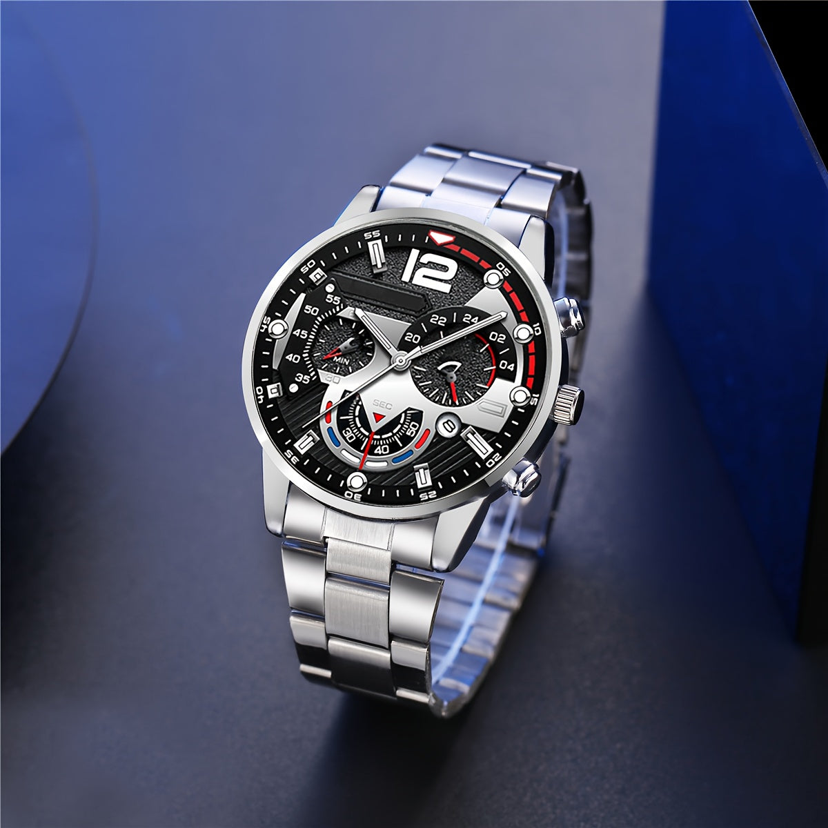 A Set of 5pcs Including a Stylish High-End Men'S Watch, Wallet, Glasses, Ballpoint Pen, And Keychain, Perfect for Business Gifting. an Excellent Choice for a Holiday Gift for a Boyfriend, Father, Family Member, Or Brother.