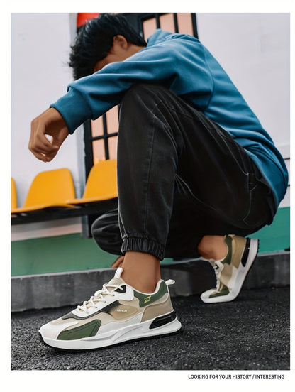 Men's Plus Size Canvas Sneakers - Trendy Casual Running Shoes with Air Cushion, Breathable Fabric Upper, Low-Top Design, and Durable PVC Sole for Casual Attire, Walking, and Skateboarding