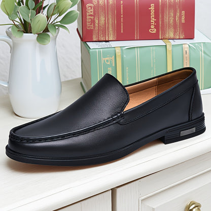 Men's Casual Slip-On Loafers, All-Season Leather Shoes