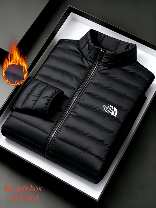 Men's Stand Collar Quilted Padded Coat Lightweight Warm Jacket