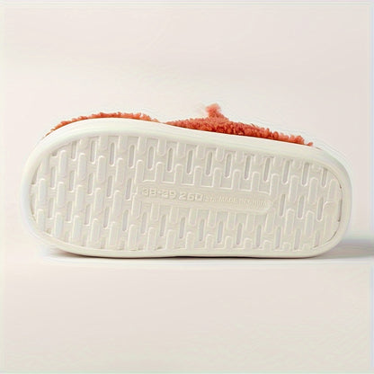 New Slippers for Winter Couples: A Pair of Home Fur, Thickened, Indoor Anti slip, Warm, Silent Plush Slippers for Men and Women's Home Christmas