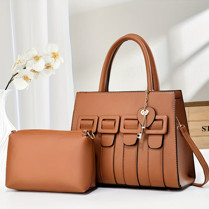 Women's Large Black PU Leather Single Shoulder Crossbody Bag
