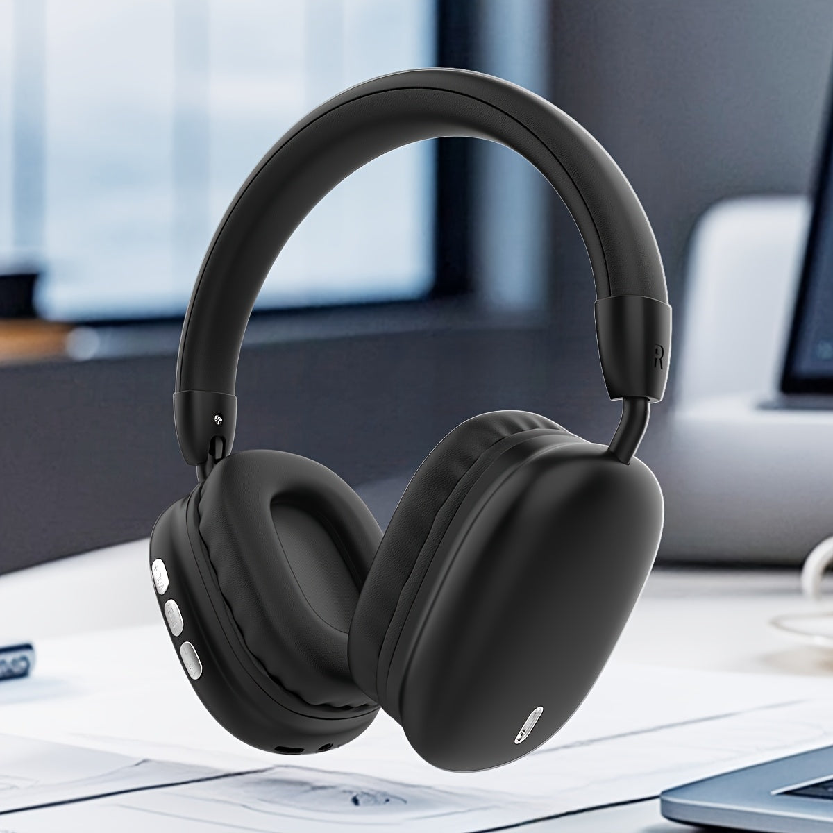 Wireless Headphones with Head-Mounted Design and Long Battery Life