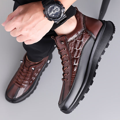 Men's Casual British Style Mid-Calf Winter Fleece Boots
