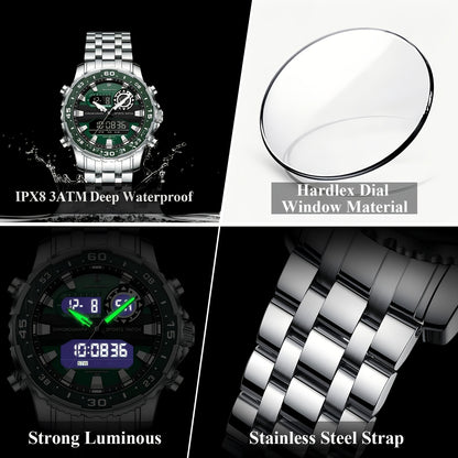 Men's Streetwear Digital Watch with Luminous Dual Display