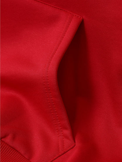 Women's Fleece-Lined Hooded Christmas Sweatshirt with Ho Ho Ho & Merry Christmas Print, Plush Fleece Jacket, Warm Winter Coat, Thick Polyester Outer Layer, Machine Washable Holiday Sweater for Xmas Parties & Winter Outfits, W