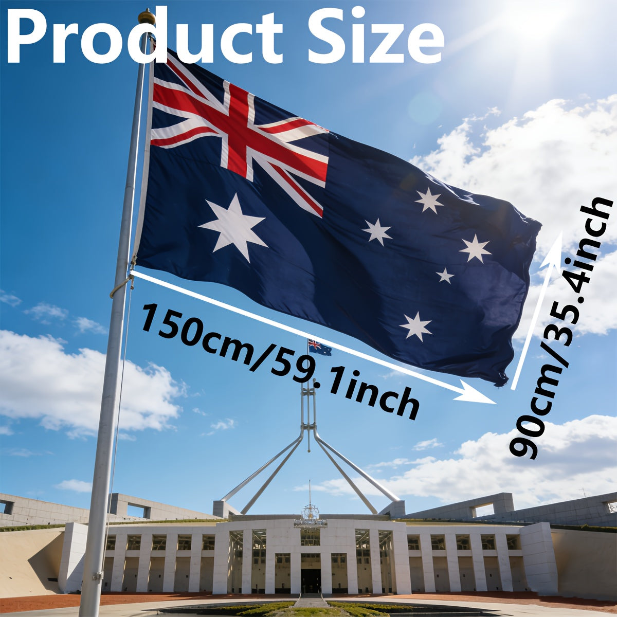 Australian Polyester Flag 3x5.7ft Patriotic Indoor Outdoor Decor
