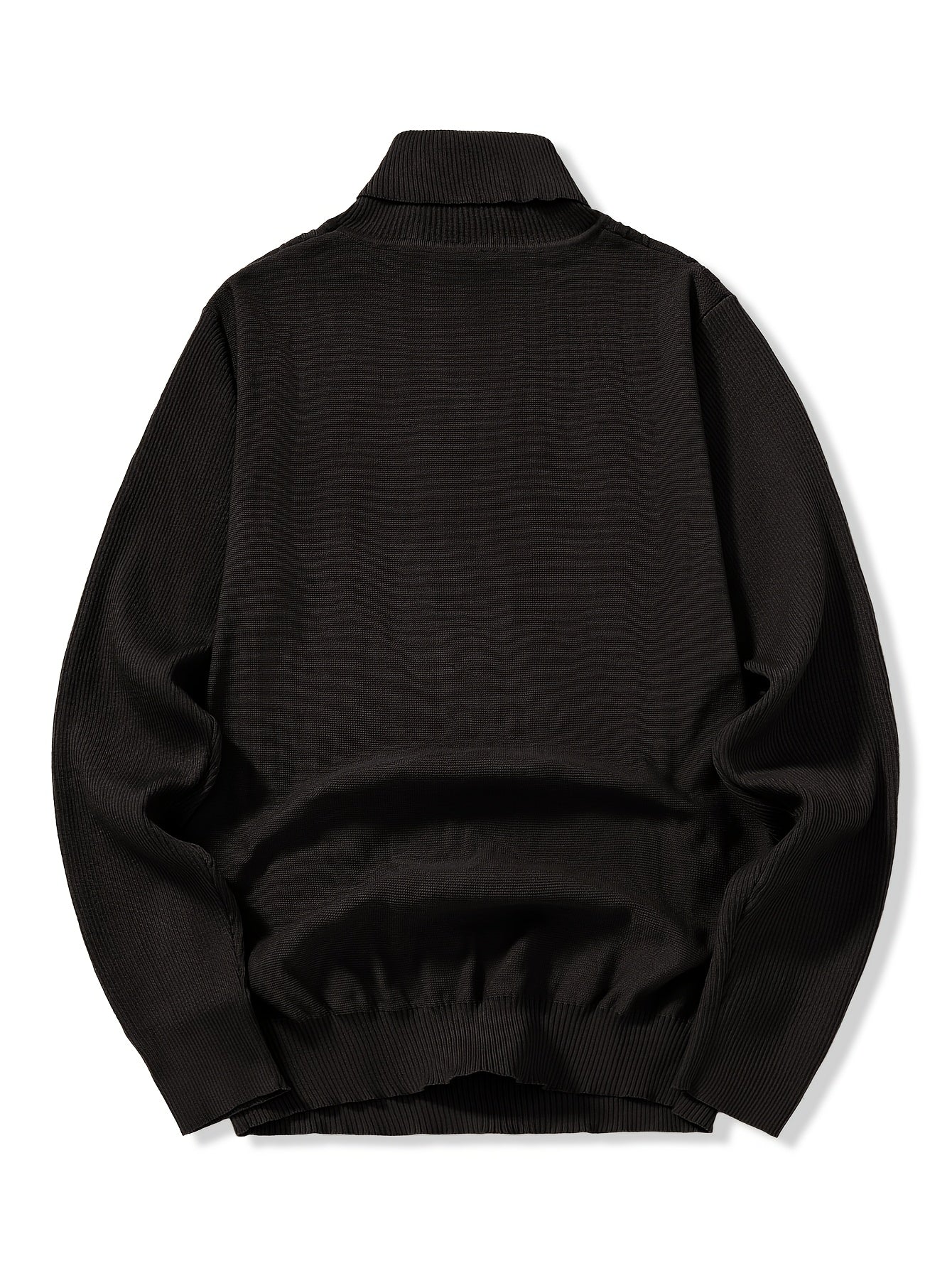 Men'S Solid Color Turtleneck Sweater, Highly Elastic, Stylish, Comfortable, And Warm Top, Suitable for Outdoor Wear in Autumn And Winter, Base Layer Sweater, Striped Knitted Turtleneck Sweater - Long Sleeve Pullover, Featurin