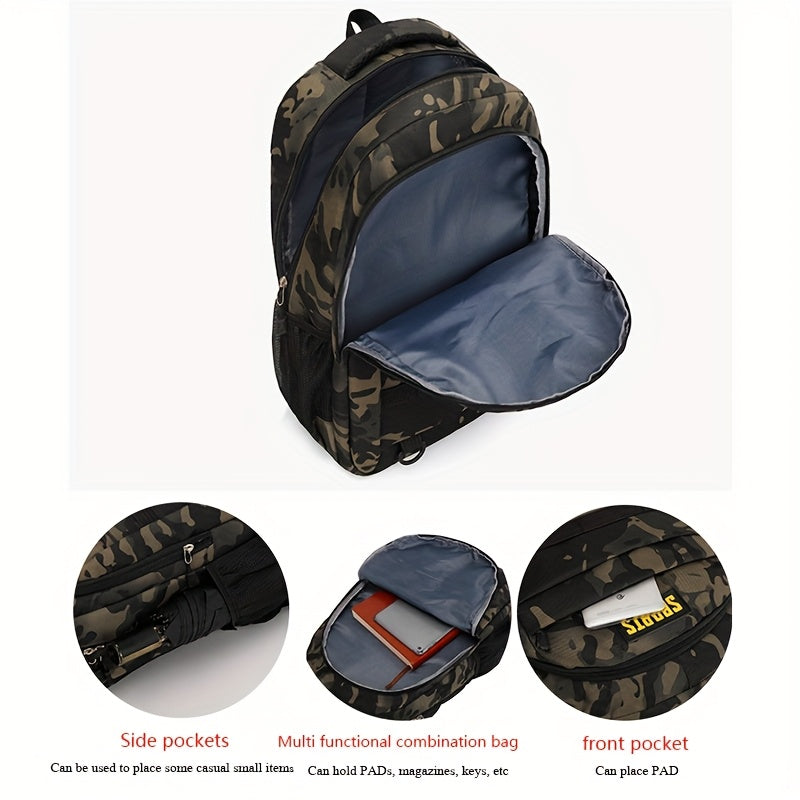 Sleek Urban, Men's Versatile Backpack for Travel, Camping  Cycling - Large Capacity, Business Laptop Compartment, Durable Nylon
