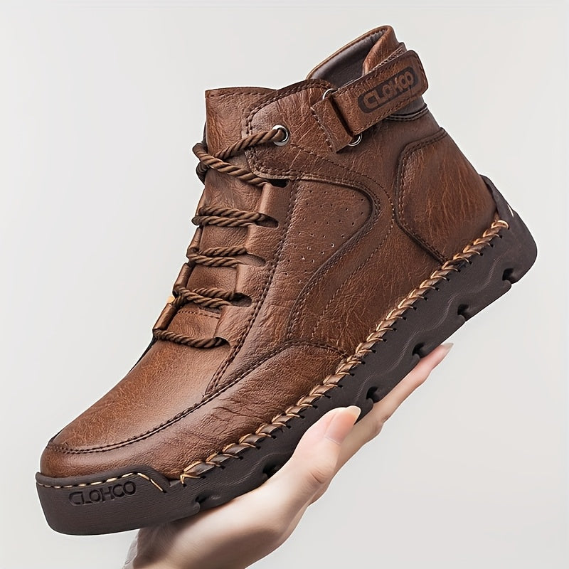Men's Casual Mid-Top Lace-Up Rubber Sole Sports Shoes
